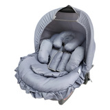 Kit Capas Completo Para Bebê Conforto Universal 5 Pçs cinza