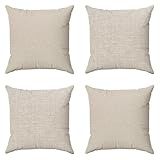 Kit Capas De Almofadas 45x45 Decorativas Para Sofá Cama Bege Cru Luxo Lisa Bege Cru 