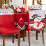 Kit Capas De Cadeira Estampadas Natalina Ajustável 04 Peças Cor Boneco De Neve