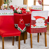 Kit Capas De Cadeira Estampadas Natalina Ajustável 04 Peças Cor Papai Noel
