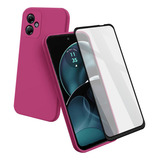 Kit Capinha Coloridas Para Moto G14   Película 3d Vidro 9h