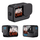 Kit Capinha De Silicone Película Vidro Gopro Hero 12 Black