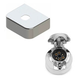 Kit Capinha Inox 10 Cm E Tomada Cromada Para Engate Reboque
