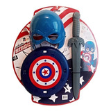 Kit Capitão América Espada Com Escudo E Mascara   Brinquedo