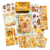 Kit Capivara Papelaria Fofa Kawaii Capybara Adesivos Canetas