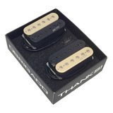 Kit Captadores Malagoli Hh777 Zebra Preto creme P Braço E Ponte Guitarra
