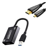 Kit Captura Camlink Cabo Micro Hdmi Cam Link Usb 3 0 1080p