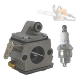 Kit Carburador Vela Motosserra Compativel Stihl Ms 170 Ms180