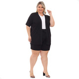 Kit Cardigan E Bermuda Malha Viscolycra All Sizes