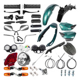 Kit Carenagem Kit Farol Pisca Cg 125 Titan 2000 2001 Verde