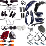 Kit Carenagem + Kit Farol Pisca Cg 125 Titan 2003/2004 Azul