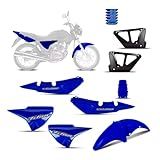 Kit Carenagem Plástico Completo Compatível Com CG Titan 150 Azul 2004 Es Esd Ks Sub Tampa C Adesivos Inclui Todos Os Adesivos