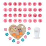 Kit Carimbos 33 Peças Letras Abc Marcador Brigadeiro Doce