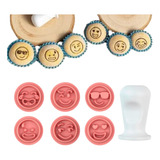 Kit Carimbos Emoções Doce Confeitaria Bolo Biscuit Bluestar Cor Rosa