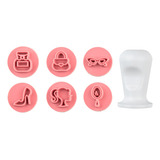 Kit Carimbos Femininos Boneca Barbie 2cm 6pçs P Brigadeiros