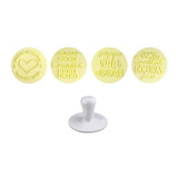 Kit Carimbos Frases Doces 5cm Bluestar Cor Amarelo