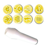 Kit Carimbos Fundo Do Mar Para Doces E Massas Blue Star Cor Am
