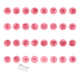 Kit Carimbos Letras Fofas 33 Peças 2cm Para Doces Blue Star