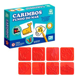Kit Carimbos Personalizados 8 Pçs Fundo Do Mar Giz De Cera