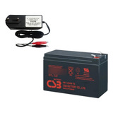 Kit Carregador De Bateria Com Bateria 12v 9ah Bike Nobreak
