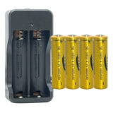 Kit Carregador Duplo 4 Baterias 18650 3 7 4 2v 9800mah