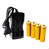 Kit Carregador Duplo 4 Baterias 18650 3 7v 7800mah