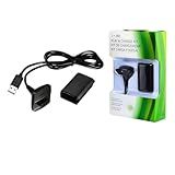 Kit Carregador E Bateria Para Controle Xbox 360 Cabo USB 1 5m Bateria Recarregável NiMH