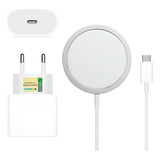 Kit Carregador Magnético Indução Para iPhone 12 13 14 15 16 Pro Max Magsafe Samsung Xiaomi Branco Boyu Cell