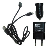 Kit Carregador Para Celular Usb Bivolt + Veicular 12v Carro