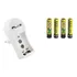 Kit Carregador Pilhas Flex + 4 Pilhas Recarregável Aaa 1000mah - Carrega 9v - Aa - Aaa Duracell Sony Elgim Gp Mox 