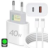 Kit Carregador Super Turbo 40W Porta Dupla USB C USB A Cabo USB Tipo C Compatível Com Todos Dispositivos Celulares Samsung Motorola IPhone 15 16 Tablets Notebooks Android E IOS