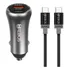 Kit Carregador Veicular Power Turbo Usb C+ Cabo Turbo Tipo-c