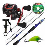 Kit Carretilha 19 Rolamentos Vara 1 8 Alicate Isca Linha