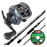 Kit Carretilha Vt5 Drag 4kg 7 0 1 Vara Carbono Linha