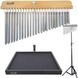 Kit Carrilhão 48 Pedestal Suporte Estante Mesa Percussão