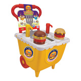 Kit Carrinho Comida Lanche Brinquedo Infantil