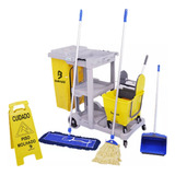 Kit Carrinho De Limpeza Profissional América Bralimpia Kit 3