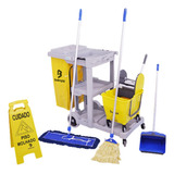 Kit Carrinho De Limpeza Profissional América Bralimpia Kit 3
