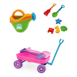 Kit Carrinho De Praia Regador E Acessórios Beach Play
