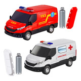 Kit Carrinhos Resgate Ambulância E Samu De Brinquedo Iveco