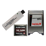 Kit Cartão Cf 32mb Tascam adaptador Pcmcia Leitor Usb
