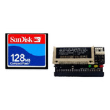 Kit Cartão Compact Flash 128mb Sandisk Adaptador Ide Fêmea