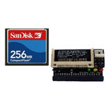 Kit Cartão Compact Flash 256mb Sandisk Adaptador Ide Fêmea