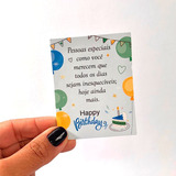 Kit Cartão Frase Mensagem De Aniversário   50 Unid 
