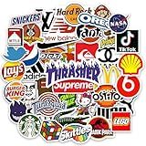 Kit Cartela Com 100 Adesivos De Marcas Famosas E Personagens Animados