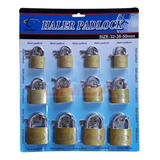 Kit Cartela De Cadeados Com 12 Unidades 32 38 50