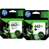 Kit Cartucho De Tinta 662 Xl Color Preto