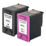 Kit Cartucho De Tinta Compativel Hp 60xl Black E Color
