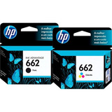Kit Cartucho De Tinta Hp 662 Preto E 622 Colorido