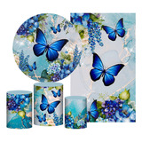 Kit Casado Borboleta Painel Redondo Trio Cilindro Retangular